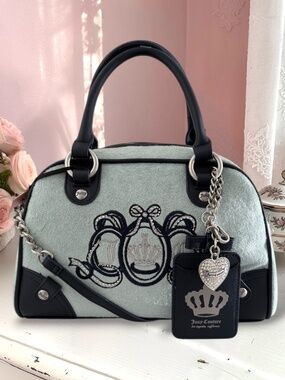 Juicy Couture Blue Lovers Club Bowler Bag Satchel Crossbody